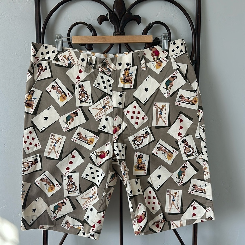 Loudmouth Pin up Girl and Playing Cards shorts